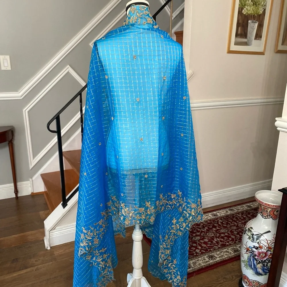 Mesh Beaded Embroidered Sequin Formalwear Dupattas